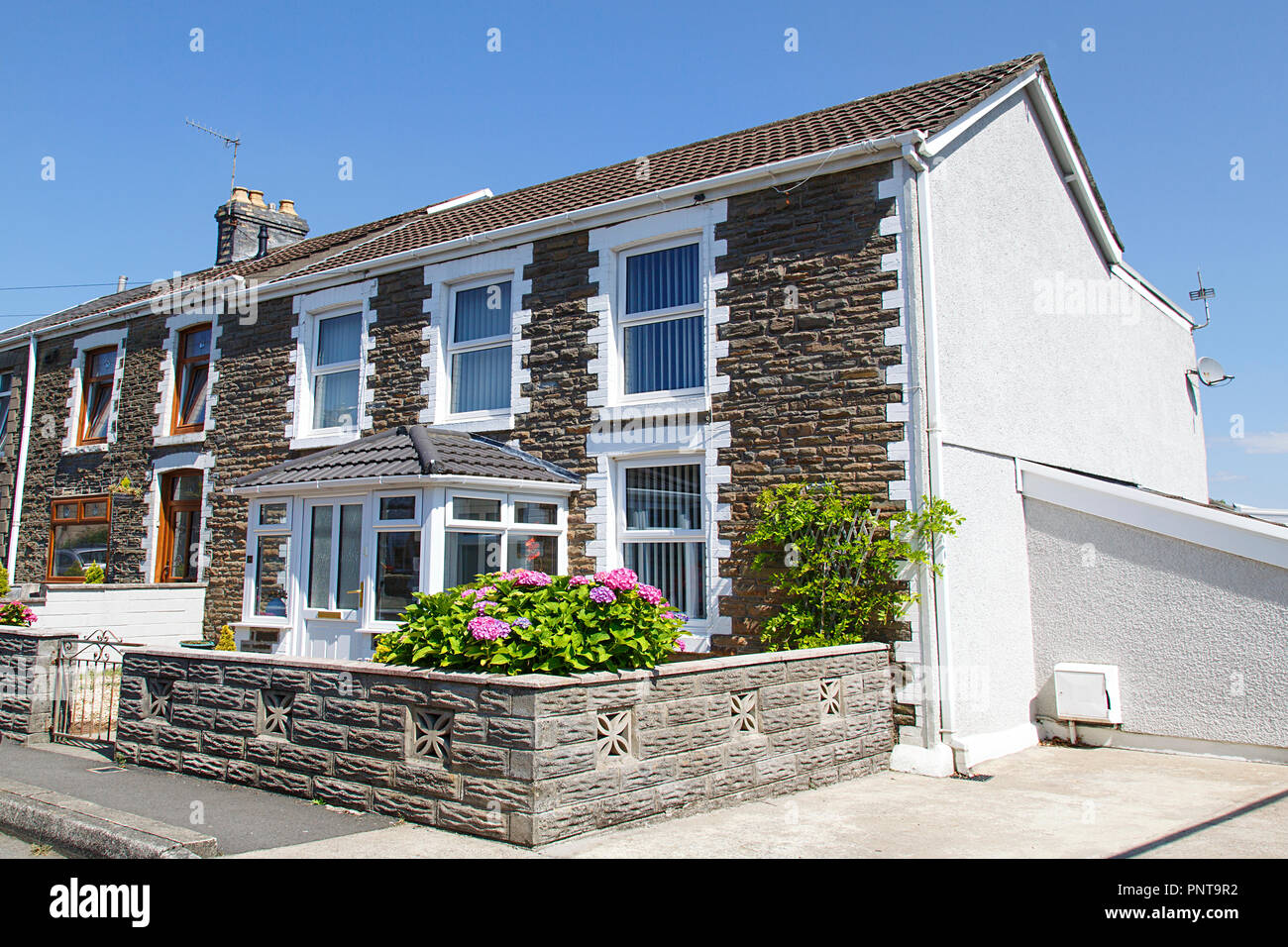 Swansea Uk July 07 2018 Street View Of Typical Double Fronted