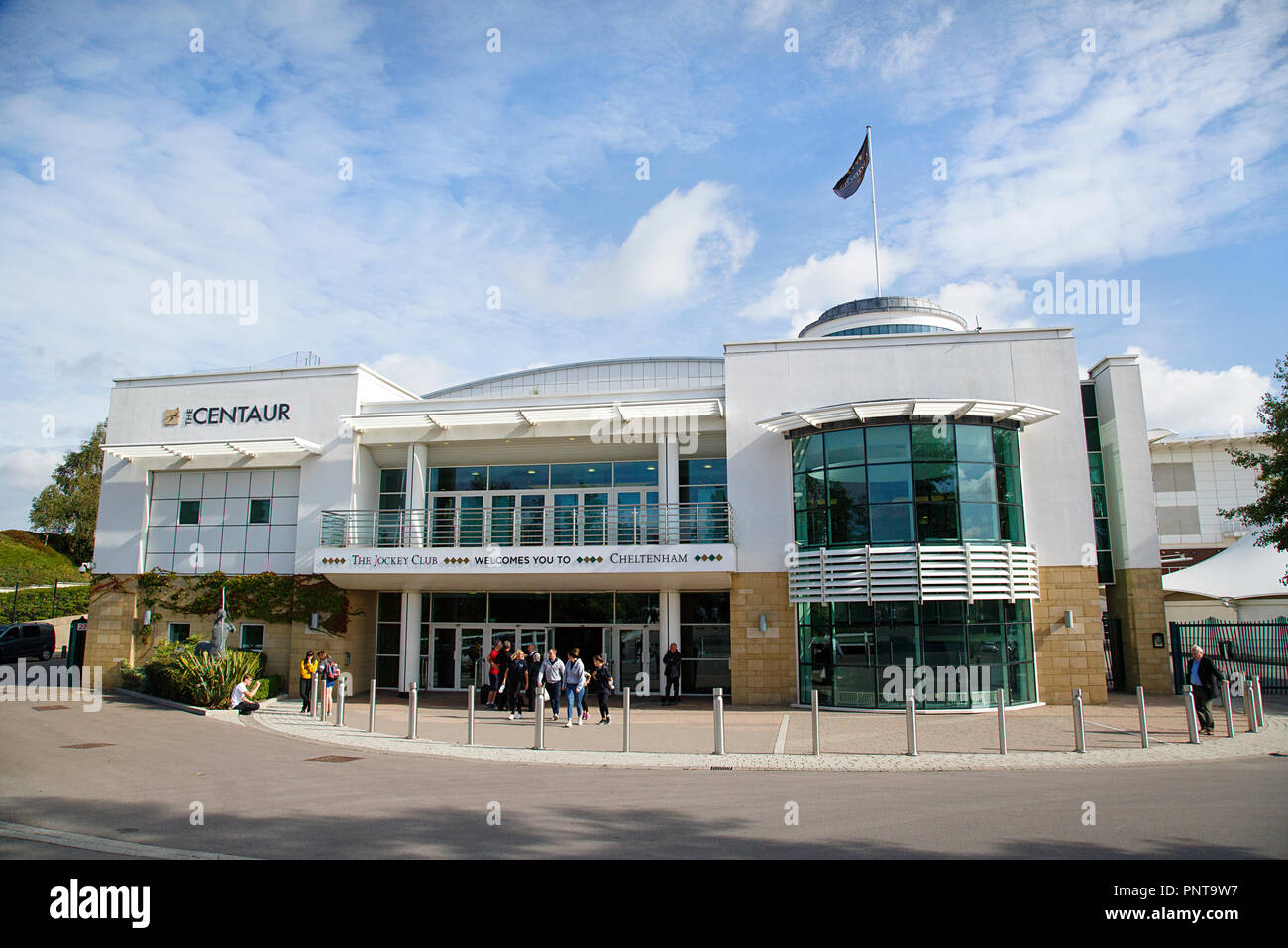 Cheltenham, UK: September 15, 2018: The Centaur is a multi-facility venue located at Cheltenham Racecourse. It can accommodate 800 delegates. Stock Photo