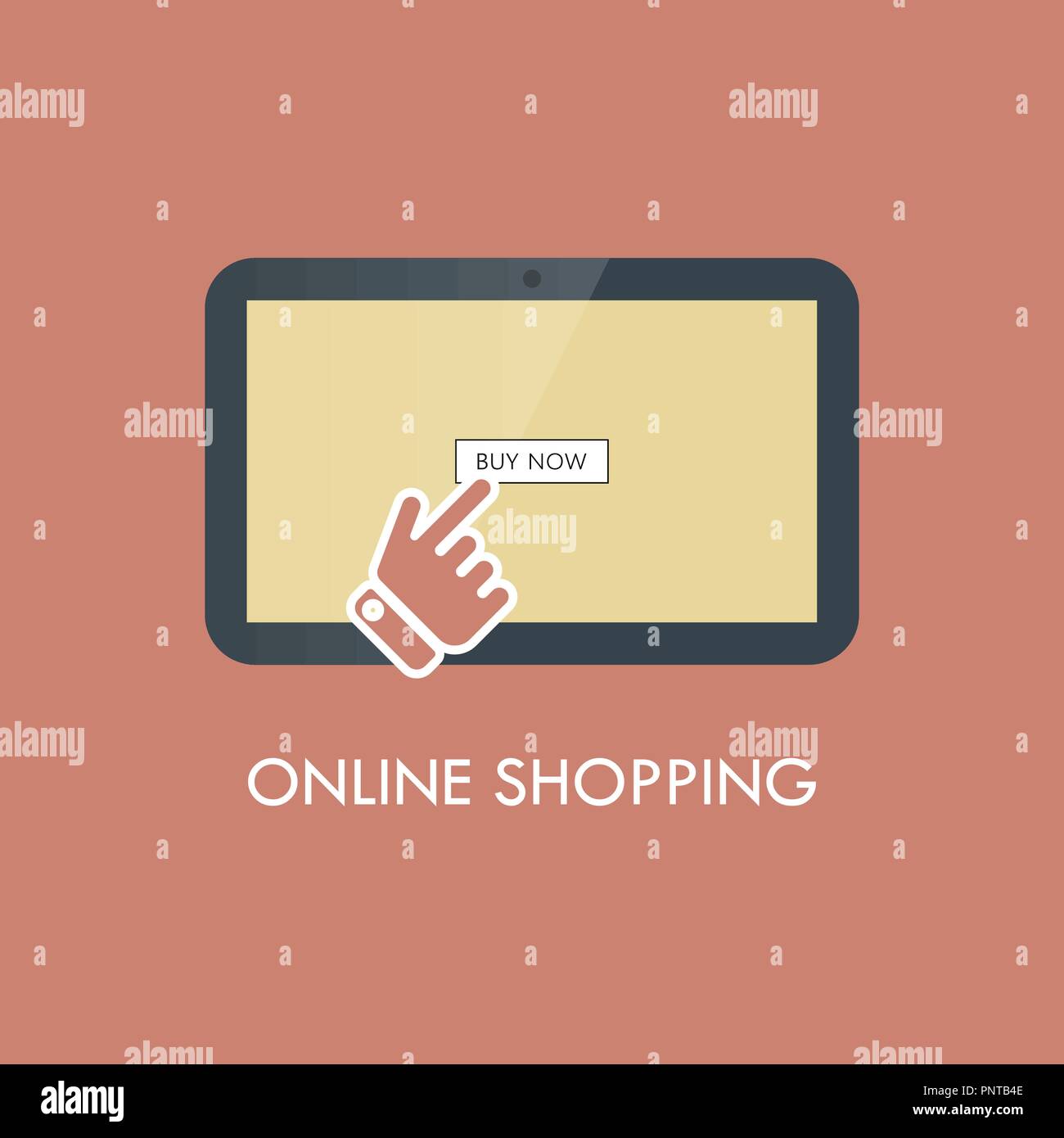 Online shopping concept, mobile and digital marketing. Set of flat design element, vector illustration. Stock Vector