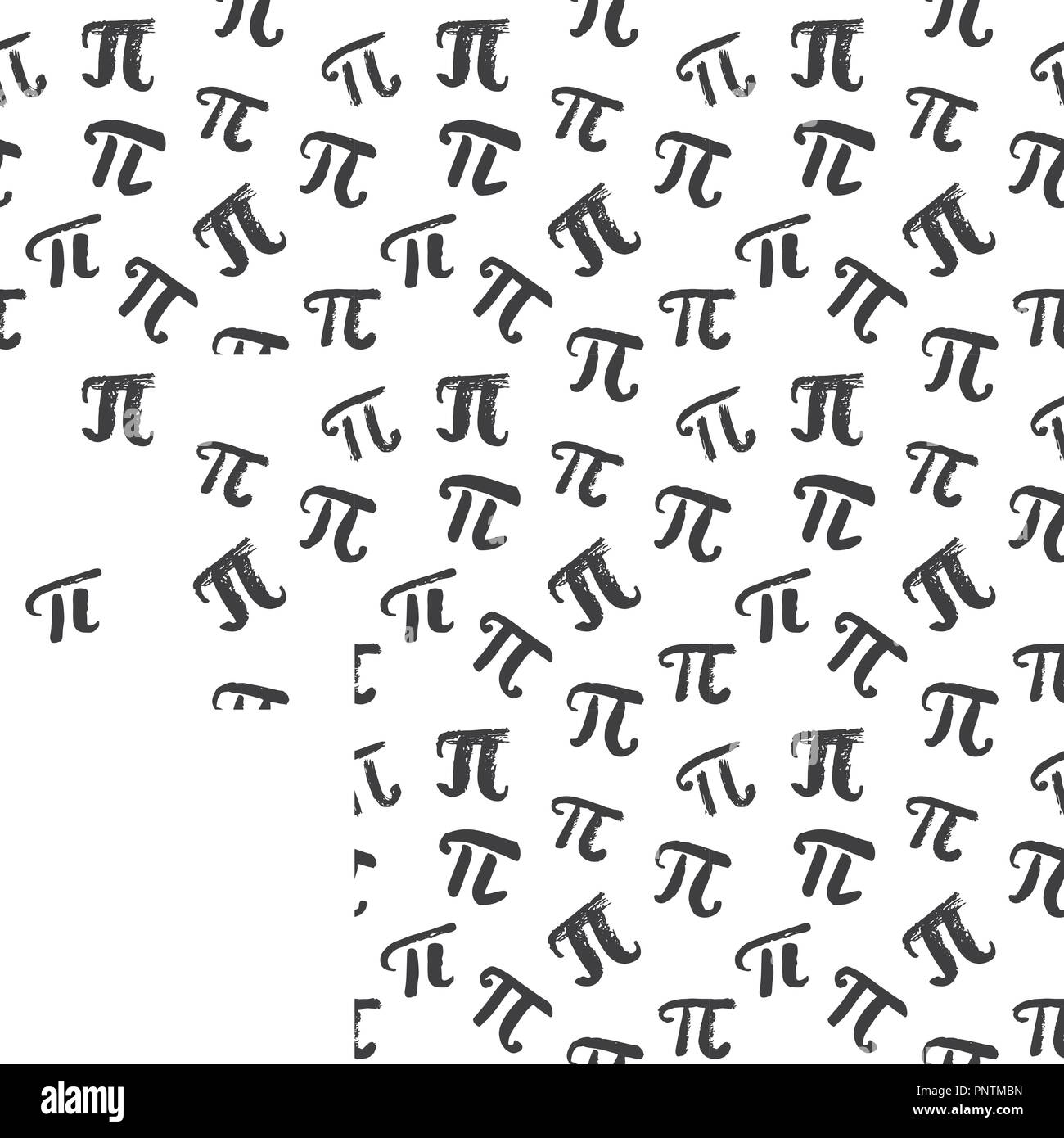 Pi symbol seamless pattern vector illustration. Hand drawn sketched