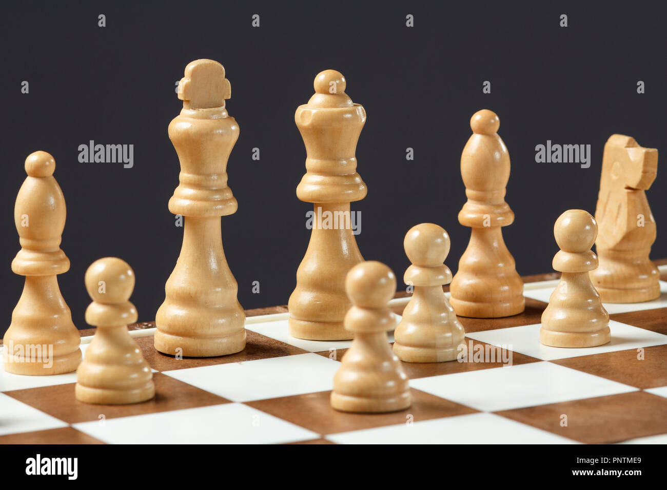 Chess board in the foreground to use for wallpaper Stock Photo - Alamy