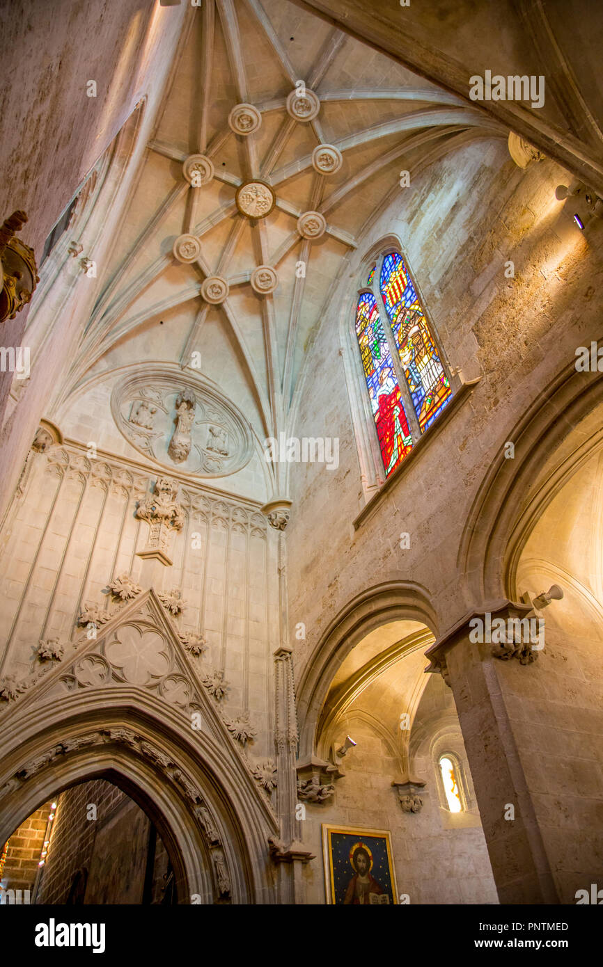 Interior of the Metropolitan Cathedral of Valencia, Valencian Community, Spain Stock Photo