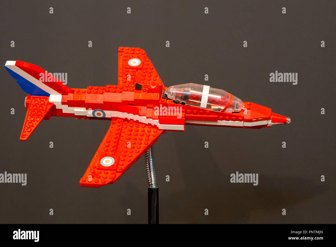 Lego model of a Red Arrows plane in the science museum in the City of Arts  and Sciences in Valencia, Spain Stock Photo - Alamy