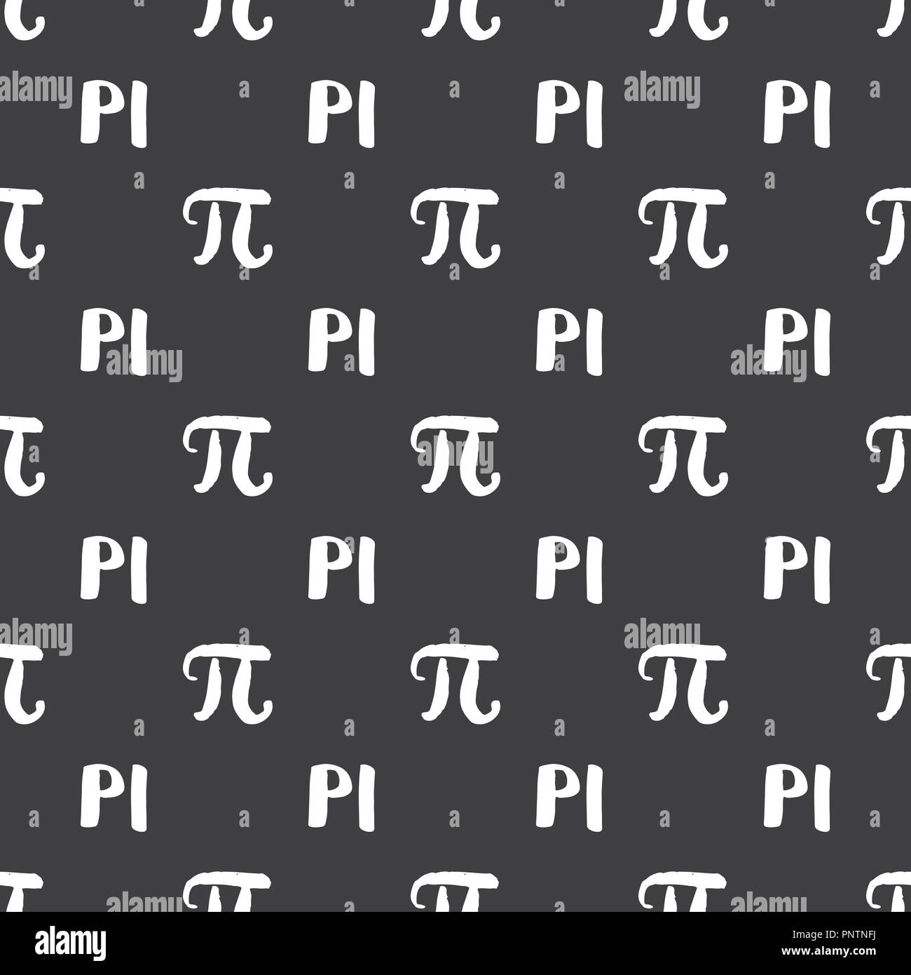Pi symbol seamless pattern vector illustration. Hand drawn sketched