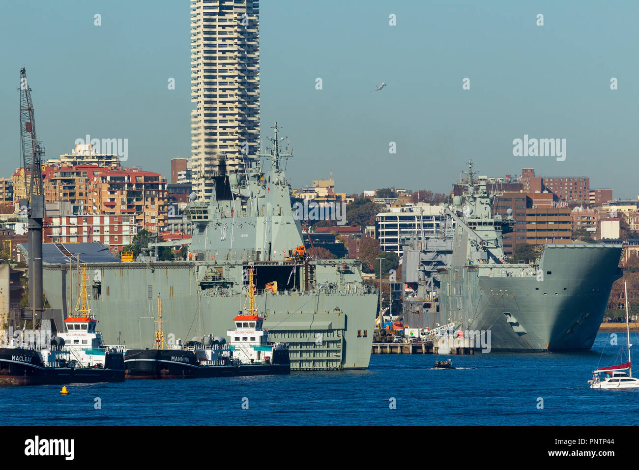 Garden Island Naval Base in Sydney, Australia, at Woolloomooloo Bay. Stock Photo