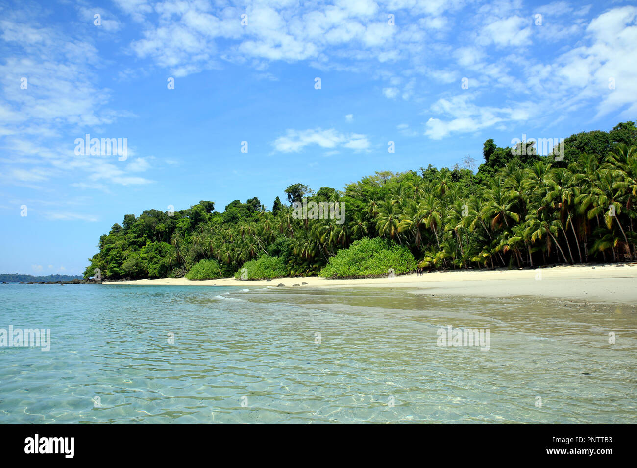 Tropical Beach of Coibita, aka Rancheria. Coiba National Park, Panama Stock Photo