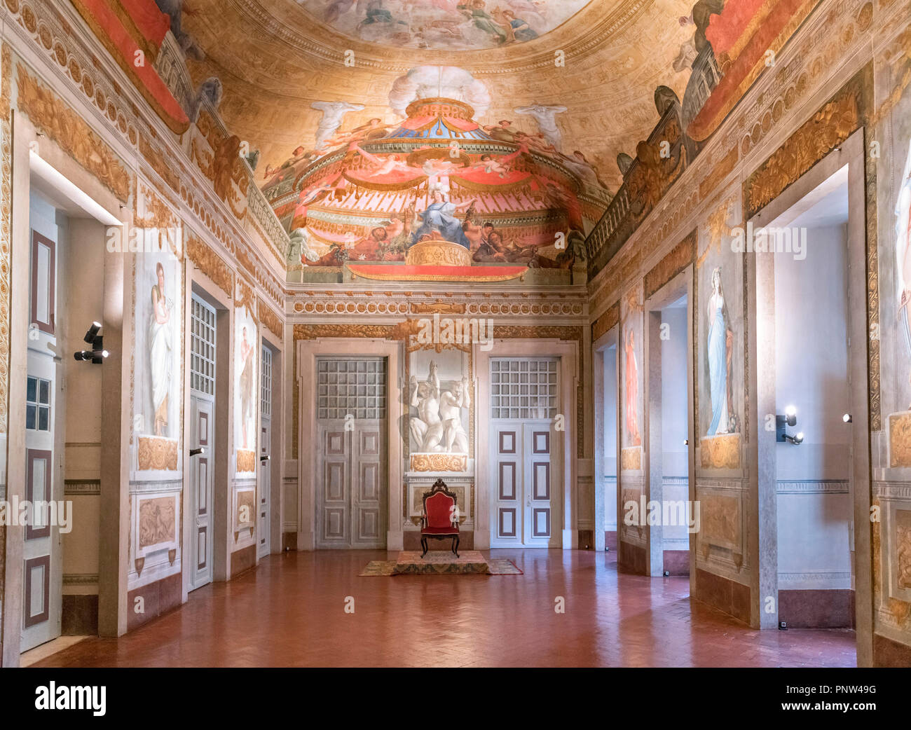 The Throne Room in the Palace of Mafra ( Mosteiro Palacio Nacional de Mafra ), Mafra, Portugal Stock Photo