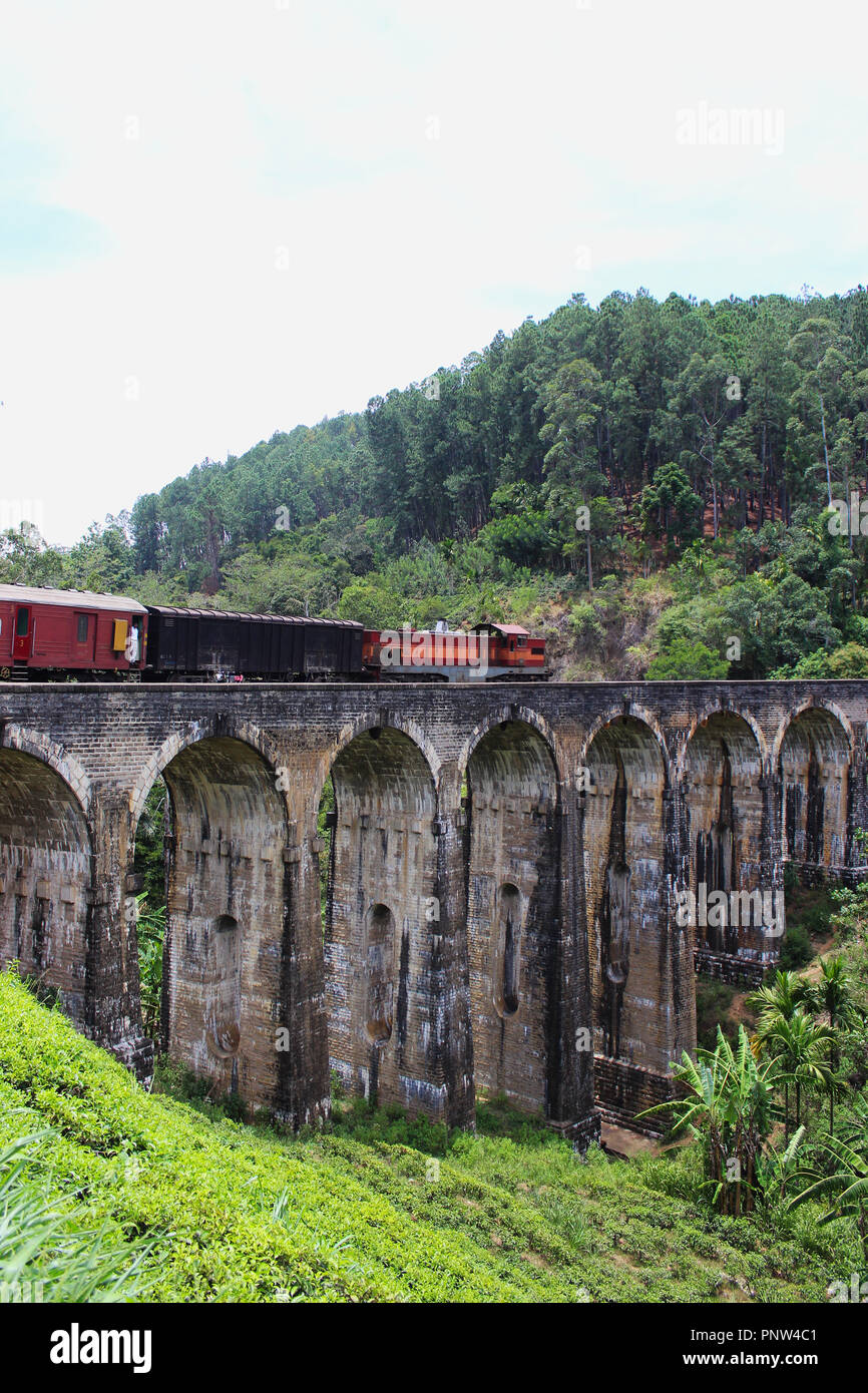 Riding by train in Sri Lanka Stock Photo