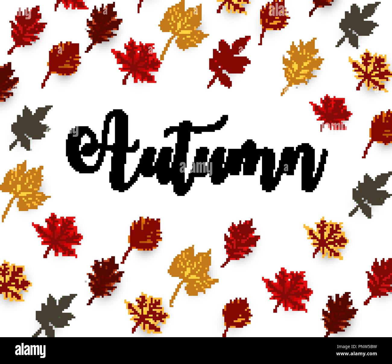 Abstract Vector Illustration Background with Falling Autumn Leaves ...