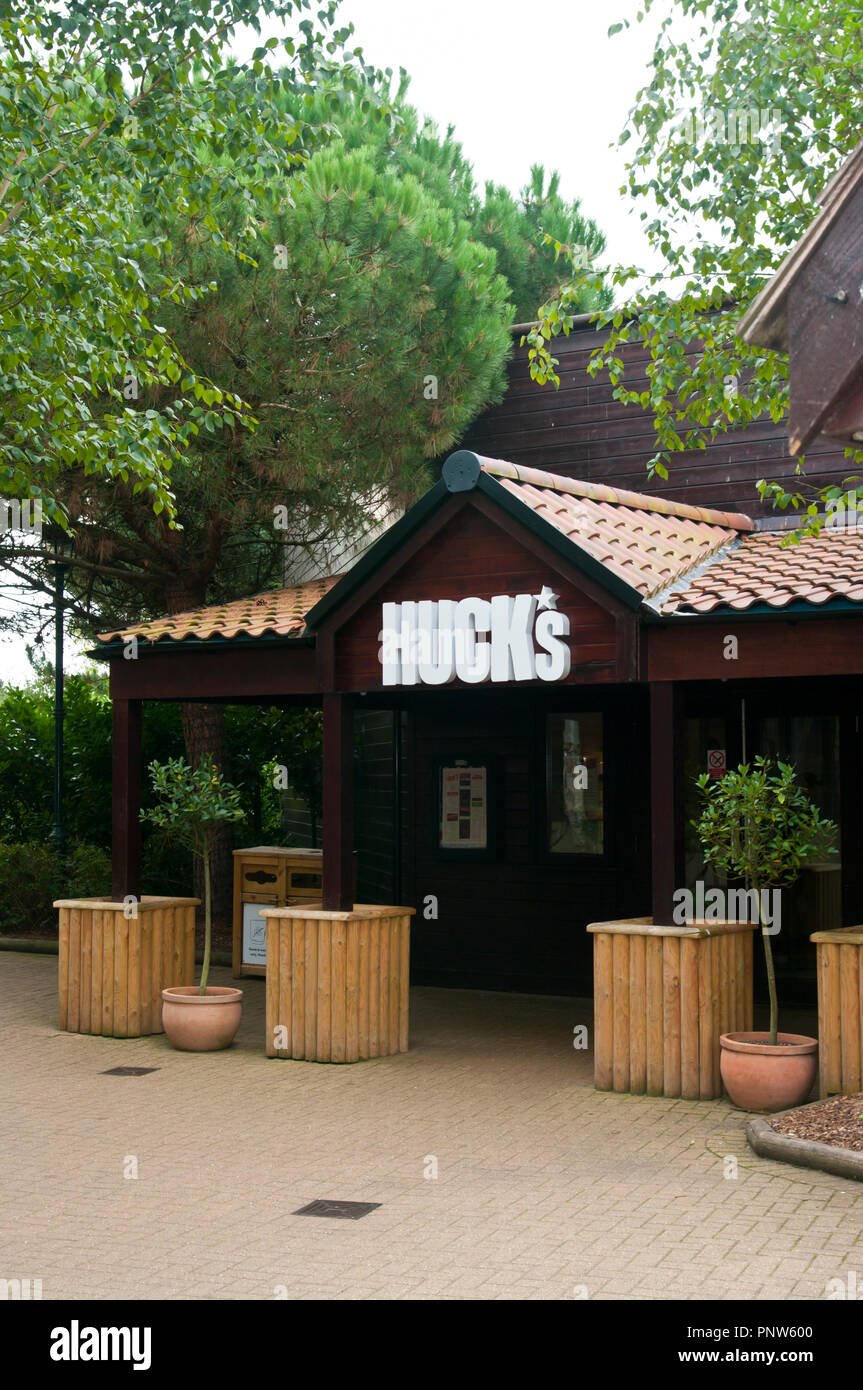 Front Entrance To A Hucks American Bar and Grill Restaraunt UK Stock Photo