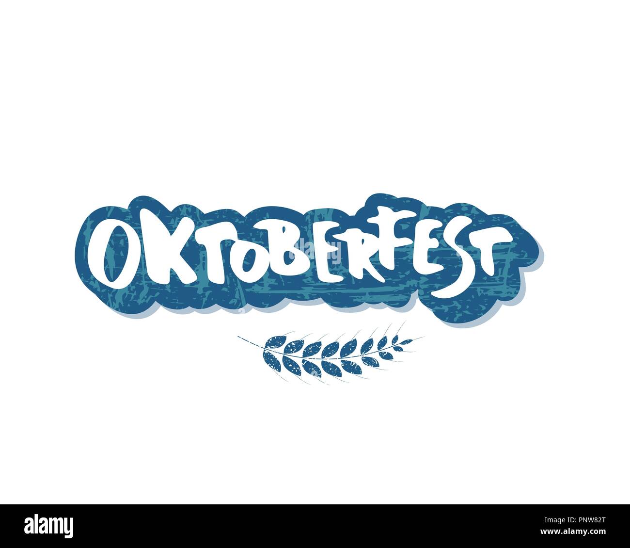 Oktoberfest lettering composition. Handwritten textured sticker text ...