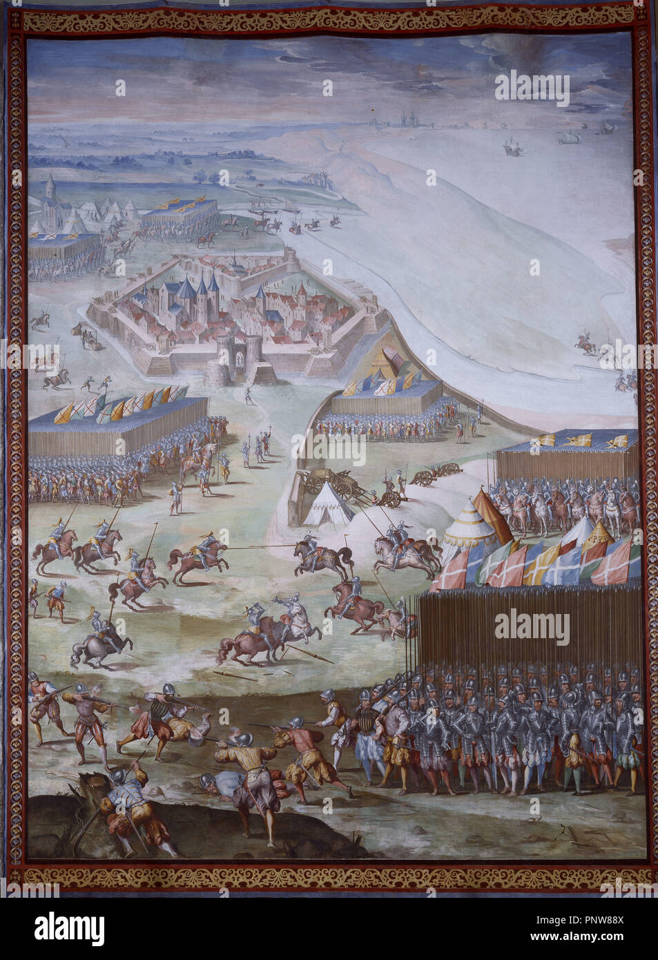 DET BATALLA DE SAN QUINTIN (1557) PINTURA AL FRESCO 1585 SALA DE