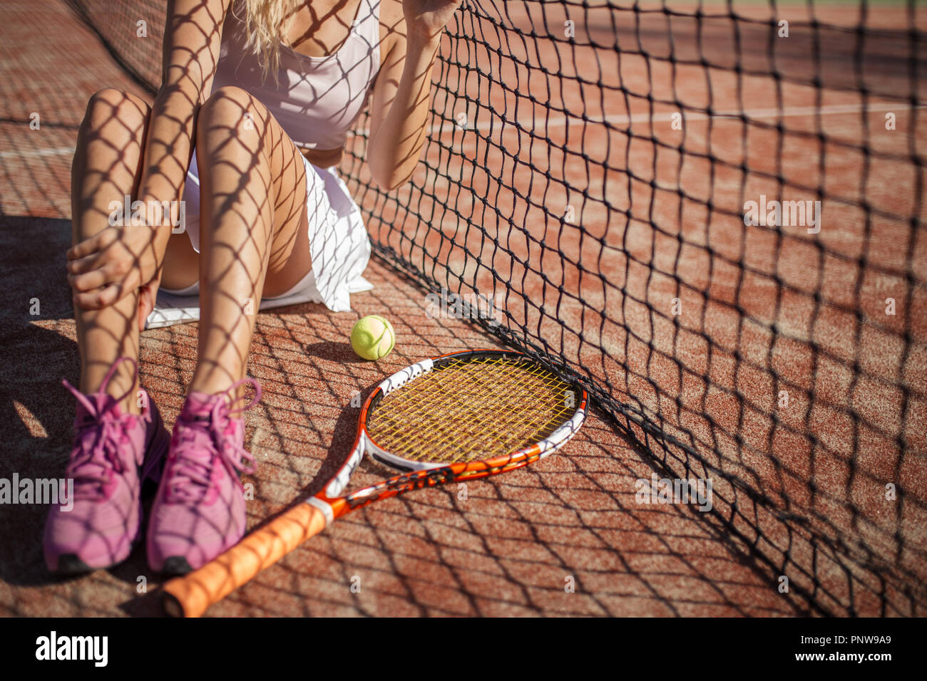 Legs of female tennis player.Close up image Stock Photo Alamy