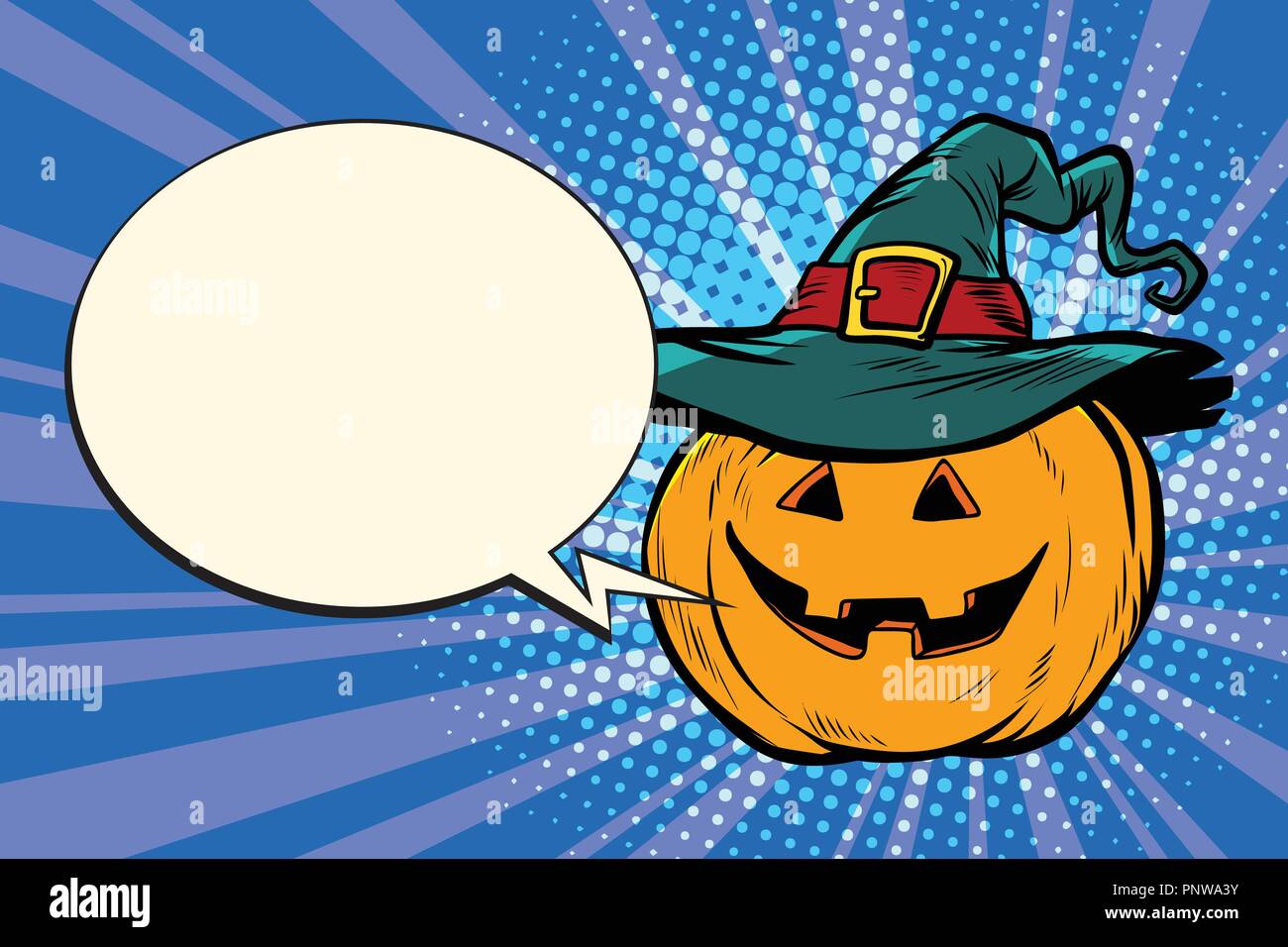pumpkin Halloween comic bubble. Pop art retro vector illustration vintage  kitsch Stock Vector Image & Art - Alamy