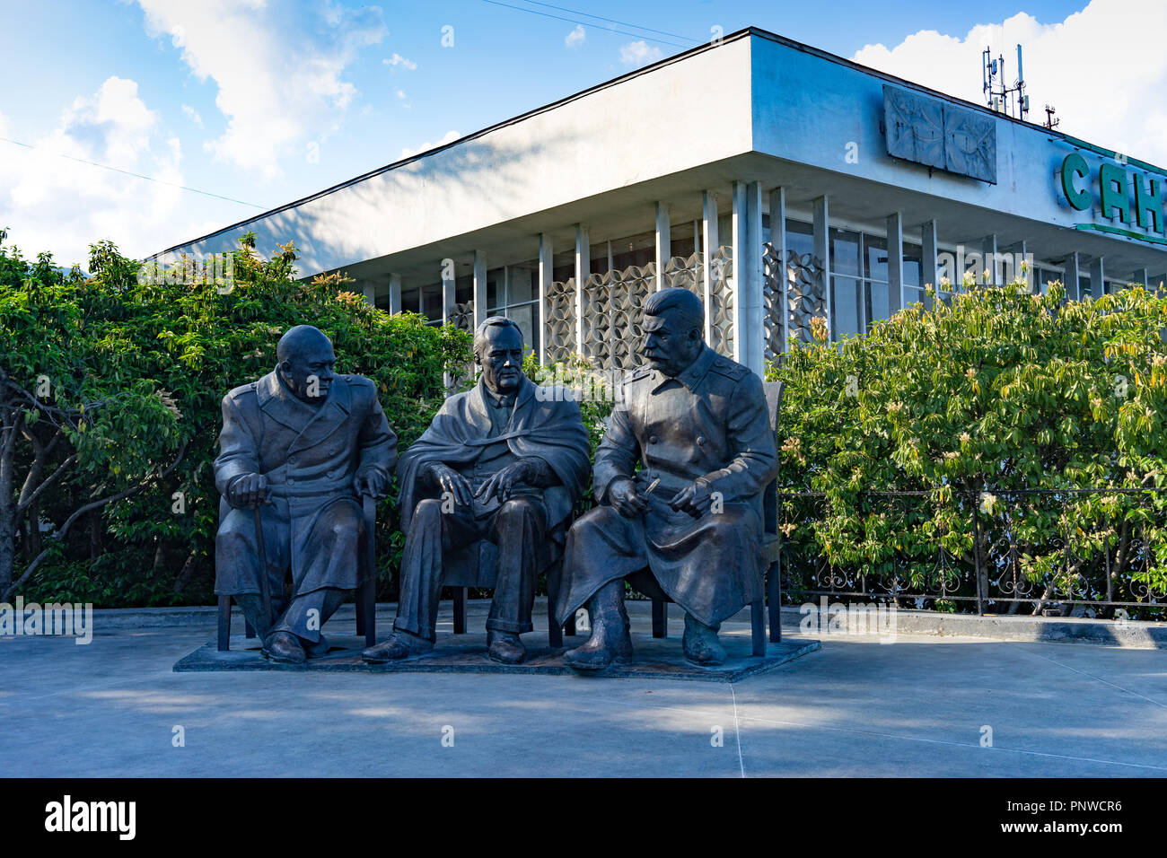 Yalta, Crimeamay 30, 2016 the monument by sculptor Zurab Tsereteli dedicated to the Yalta