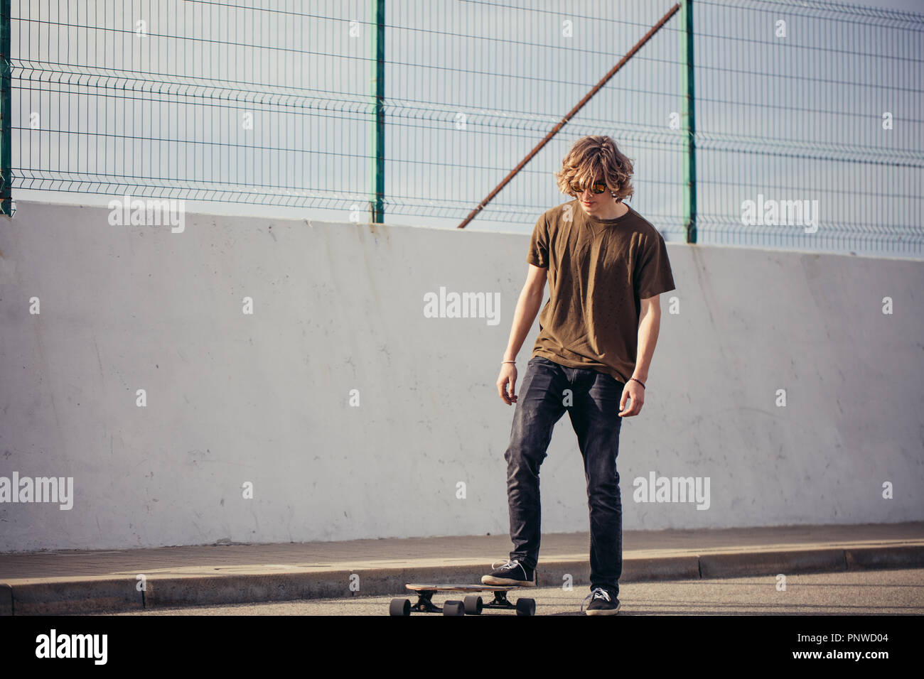 Foot Riding Away Man foot riding longboard hi-res stock photography and images - Alamy