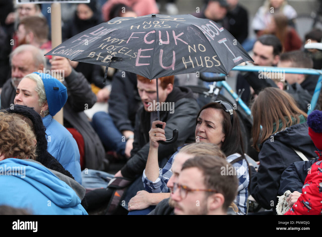 Sitting Inprotest People sit in protest on oconnell bridge hi-res stock photography and ...