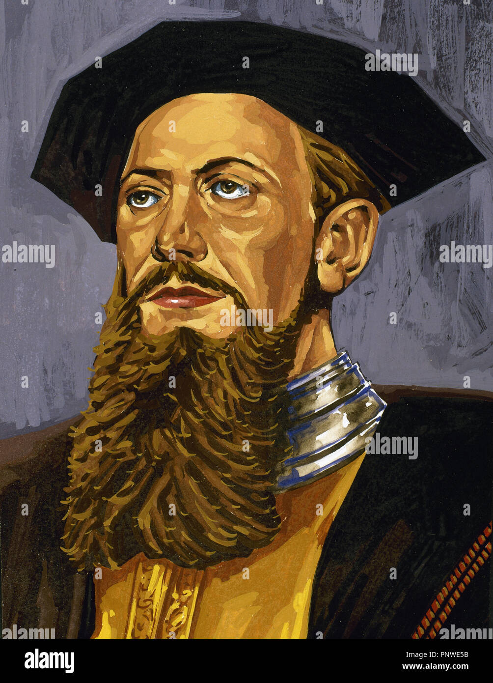 Vasco da Gama, 1st Count of Vidigueira (c. 1460/1469–1524). Portuguese explorer. Stock Photo