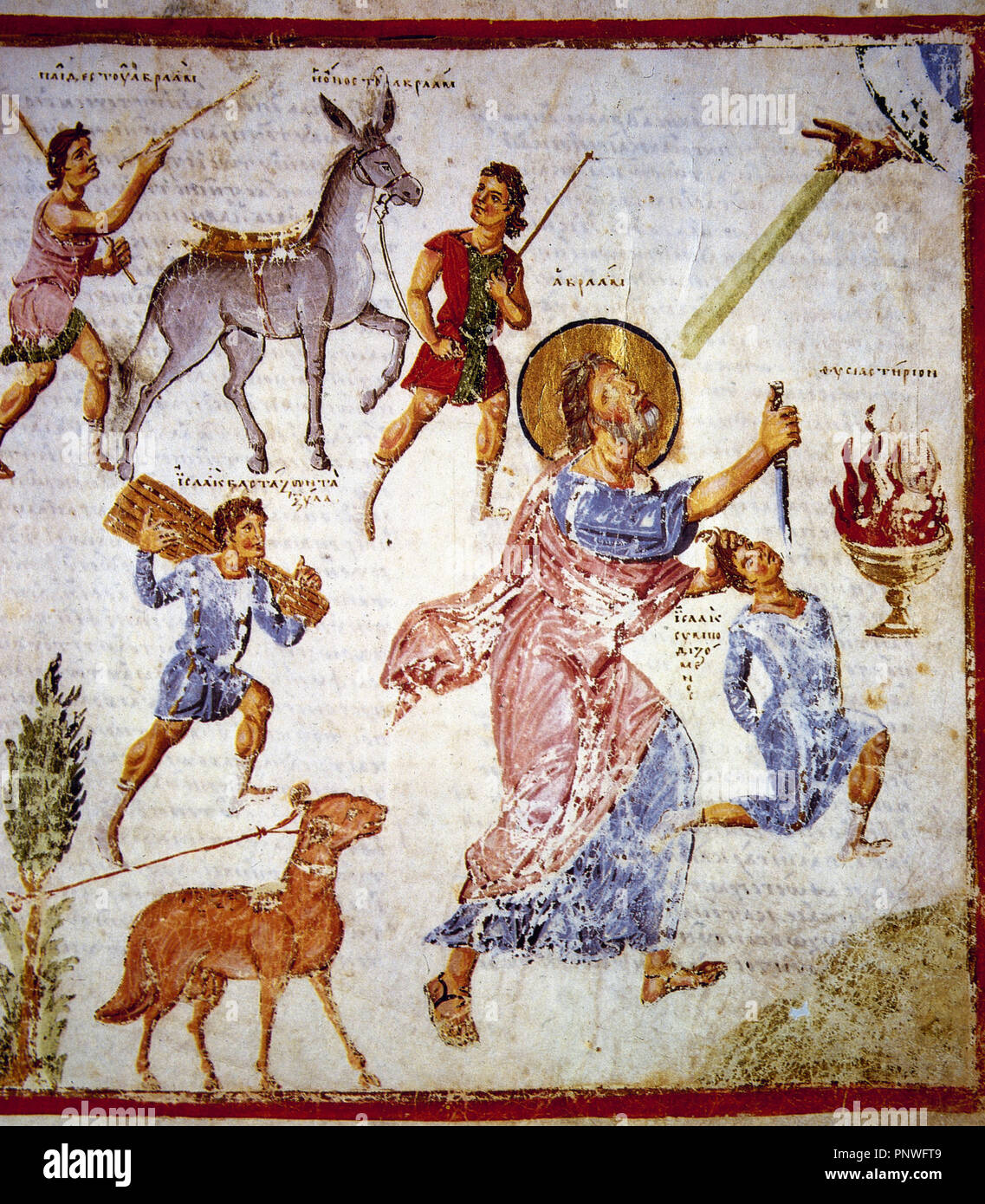 The Sacrifice of Isaac. Miniature of Christian Topography