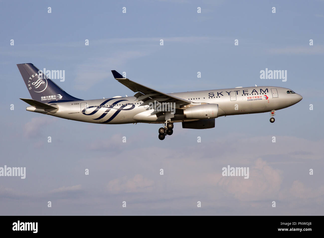 China Eastern Airlines Airbus 330200 in Skyteam livery landing at Rome