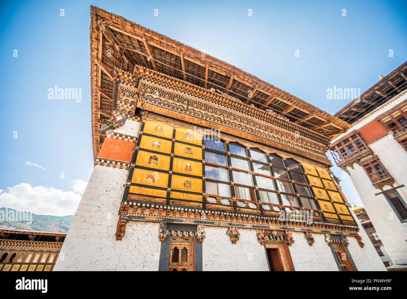 View of Thimphu Dzong Stock Photo