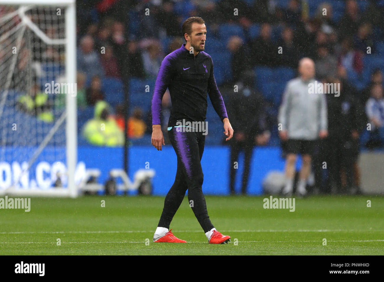 Tottenham Hotspur's Harry Kane during the Premier League match at the AMEX Stadium, Brighton. PRESS ASSOCIATION Photo. Picture date: Saturday September 22, 2018. See PA story SOCCER Brighton. Photo credit should read: Steven Paston/PA Wire. RESTRICTIONS: No use with unauthorised audio, video, data, fixture lists, club/league logos or "live" services. Online in-match use limited to 120 images, no video emulation. No use in betting, games or single club/league/player publications. Stock Photo