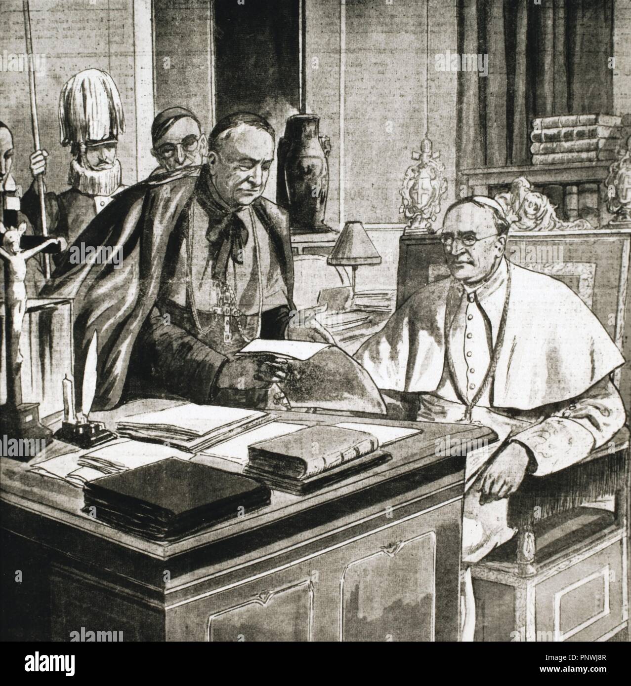 Pope Pius XI (1857-1939). Reigned form 1922-1939. Engraving. Stock Photo