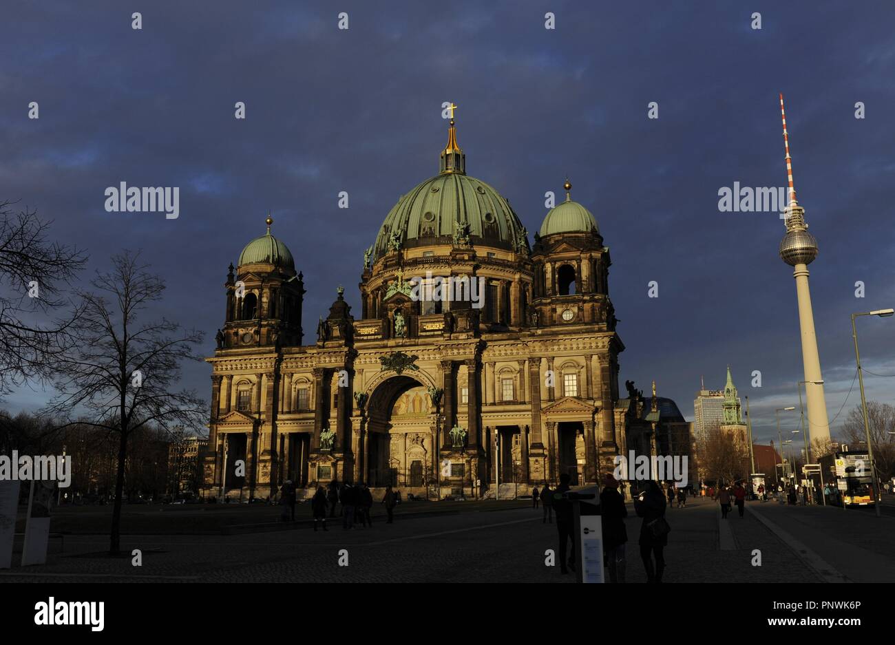 Germany. Berlin. Cathedral of Berlin: Berlin Dom. Evangelical church. It is a main work of Historicist architecture of the "Kaiserzeit", built between 1895-1905. General view. Stock Photo