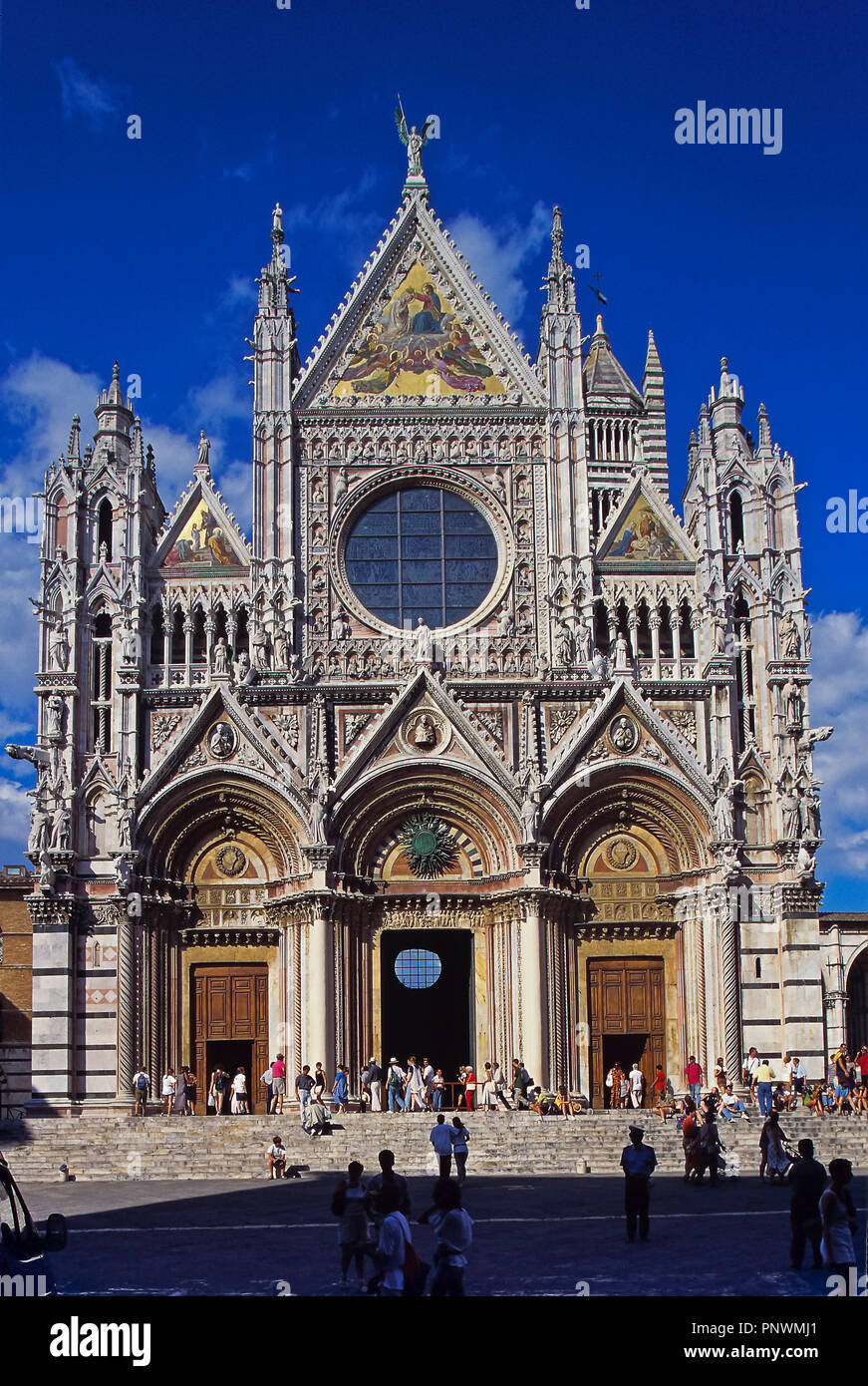 Cathedral of Santa Maria de la Asuncion - 13th century. Main façade. Siena. Italy. Surope Stock Photo