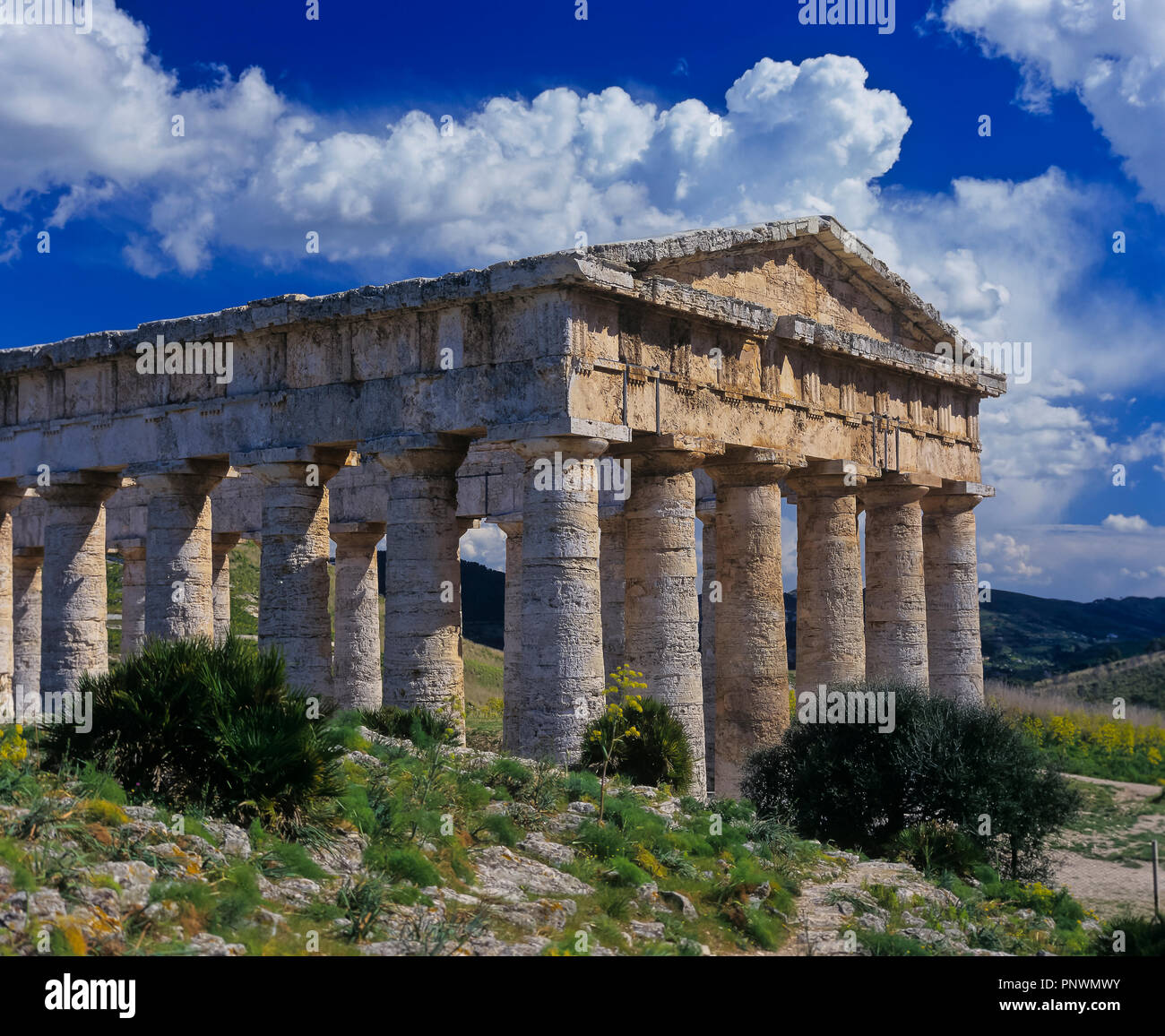 Greek temple of Segesta - 5th century BC. Sicily. Italy. Europe Stock Photo