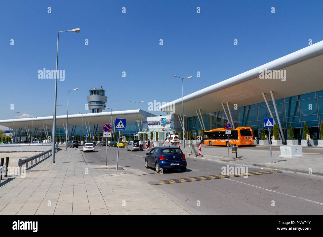 Sofia Airport (SOF), in Sofia, Bulgaria. Stock Photo