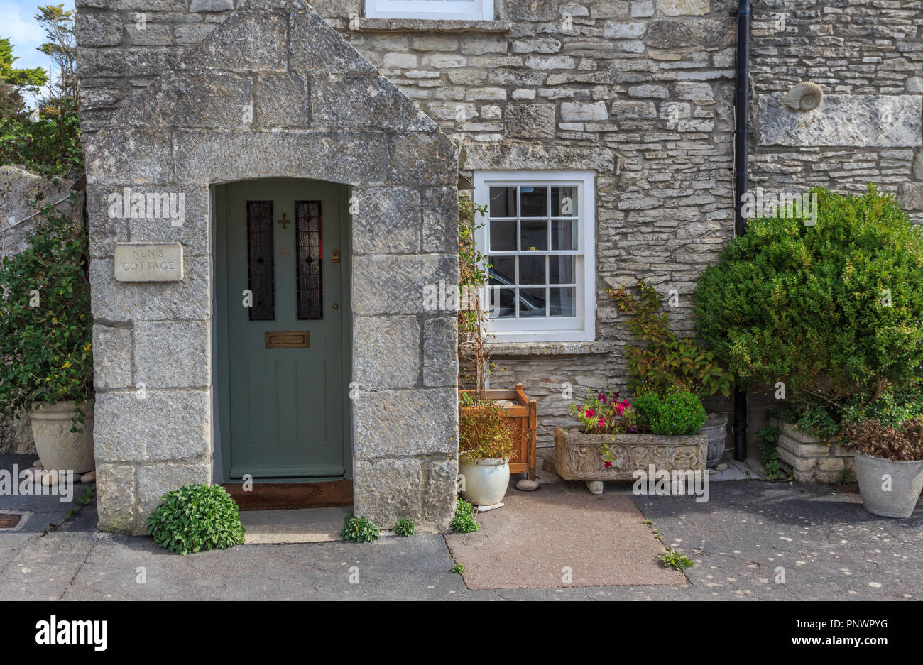 Isle of Portland quaint properties built from portland stone quarried