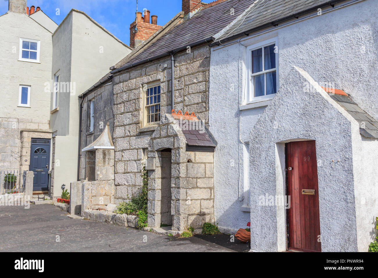 Isle of Portland quaint properties built from portland stone quarried