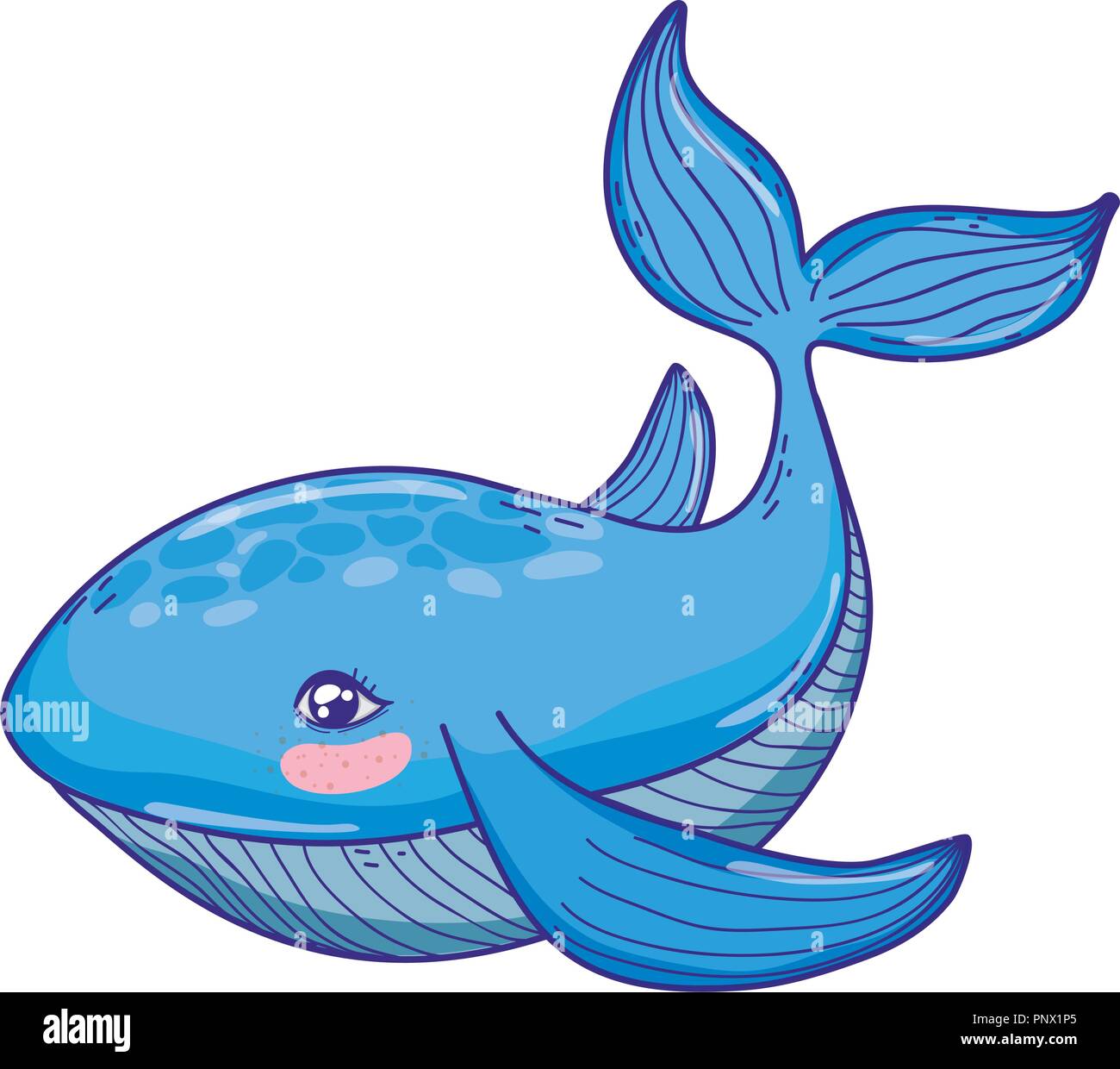 cute whale tropical sea animal Stock Vector Image & Art - Alamy