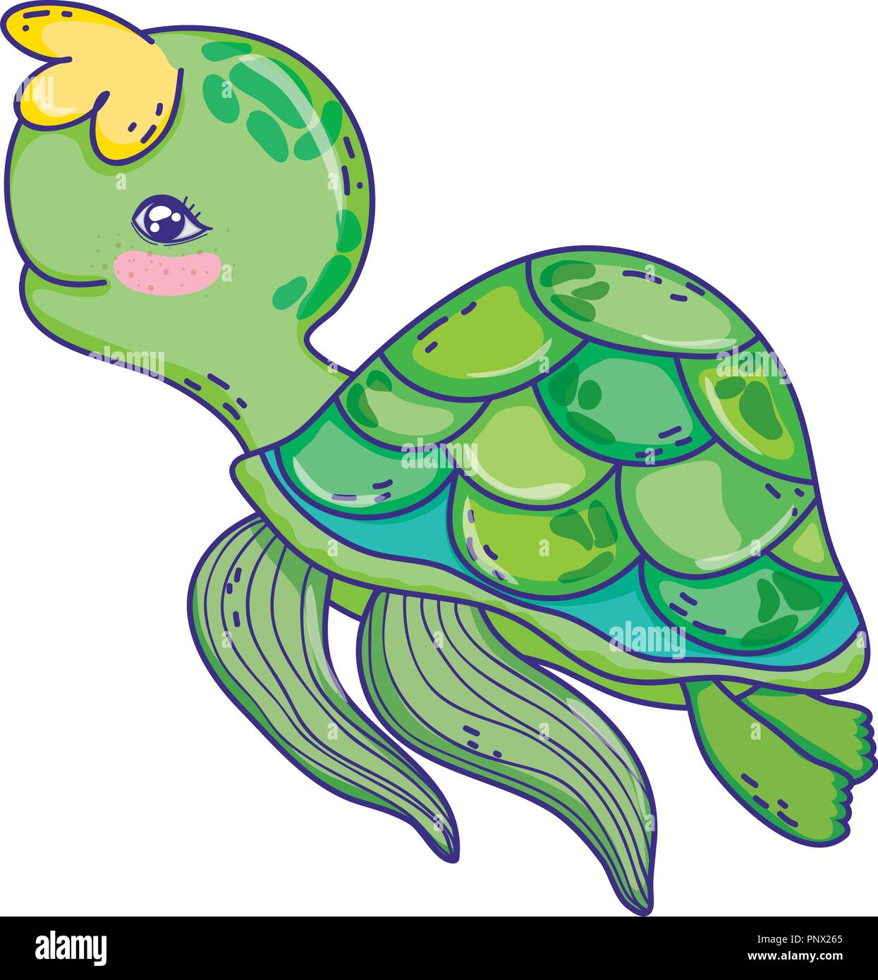 cute turtle wild sea animal Stock Vector Image & Art - Alamy
