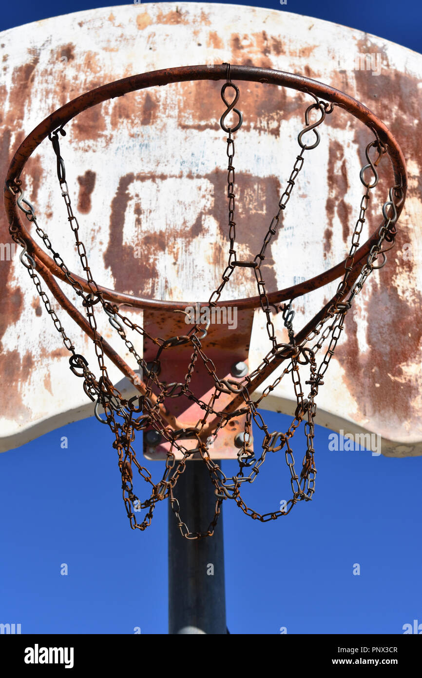 Old rusty basketball hoop Stock Photo Alamy