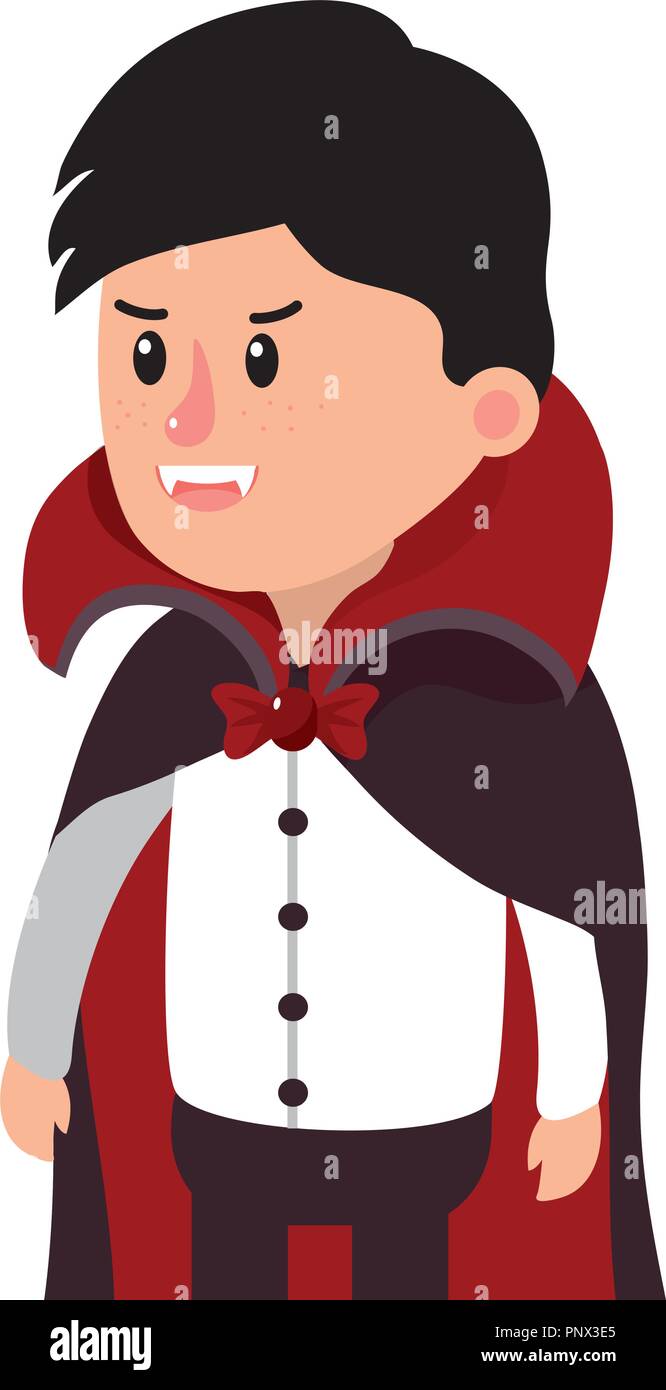 boy with vampire costume and cap with teeth Stock Vector Image & Art ...
