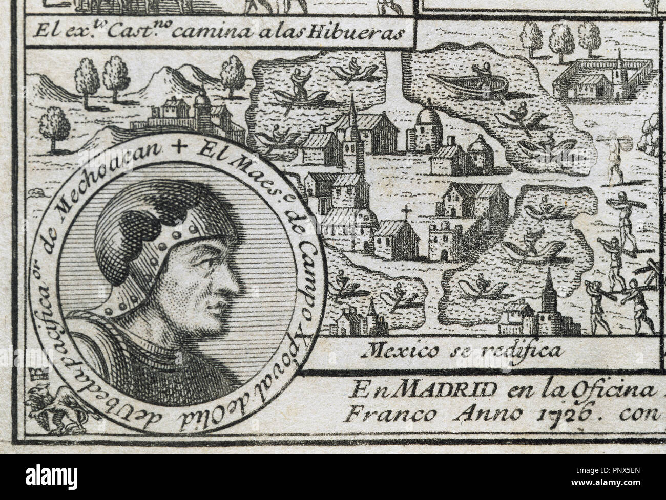 Cristobal de Olid (1488-1524). Spanish conqueror. Engraving, 1726. Library University of Barcelona. Spain. Stock Photo