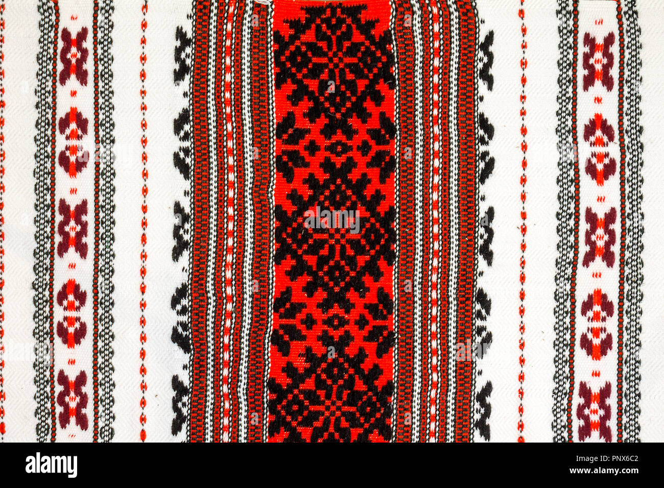 Ethnic traditional ornate ukrainian rug or towel Stock Photo