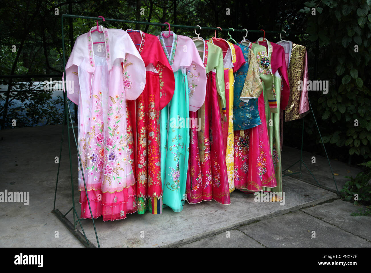 Traditional North Korean dresses called Joseonot Stock Photo Alamy
