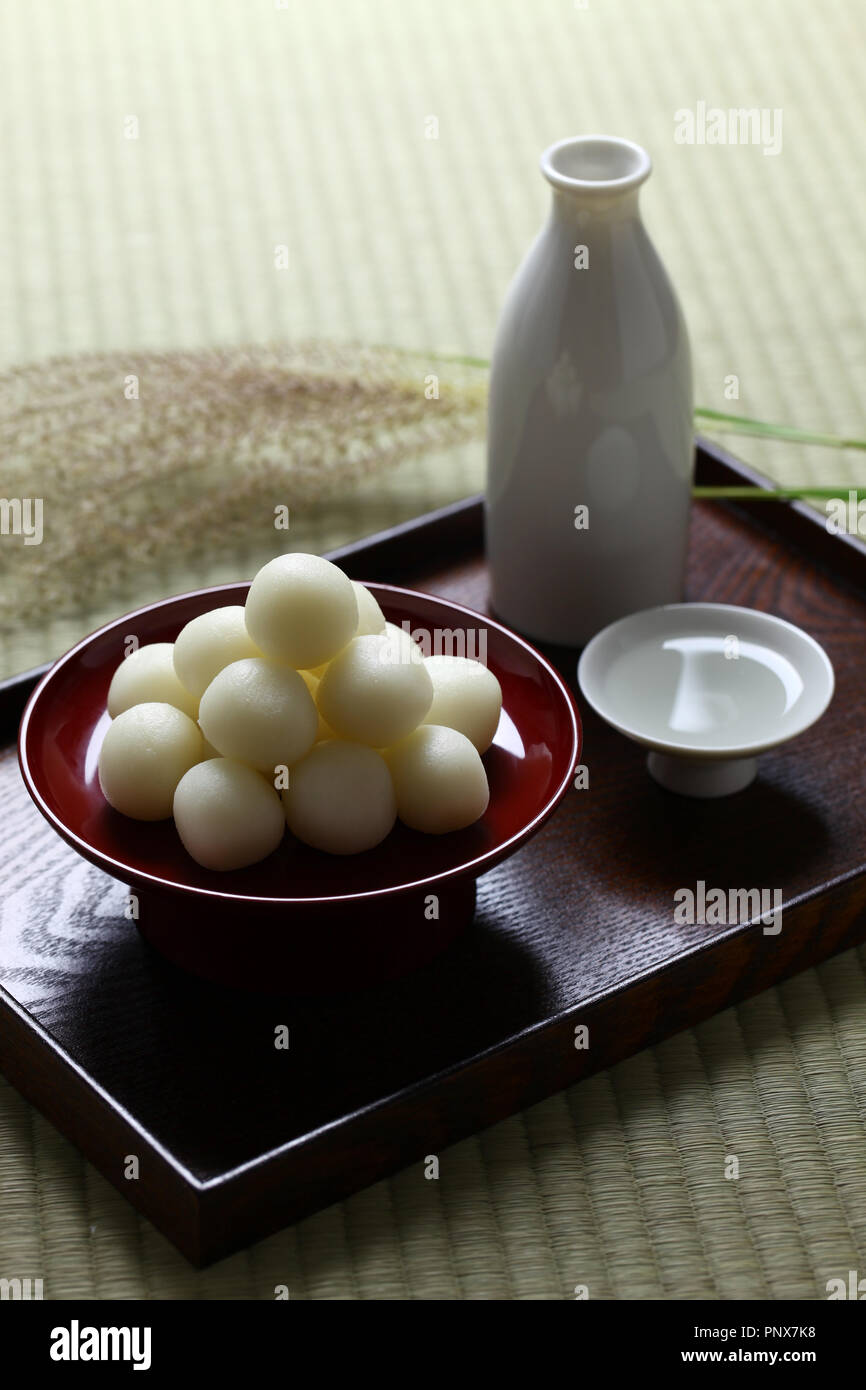 Tsukimi Dango, traditional japanese rice dumpling for moon viewing ...