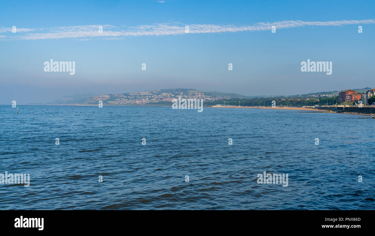Welsh coast in RhosonSea with Colwyn Bay in the background, Conwy