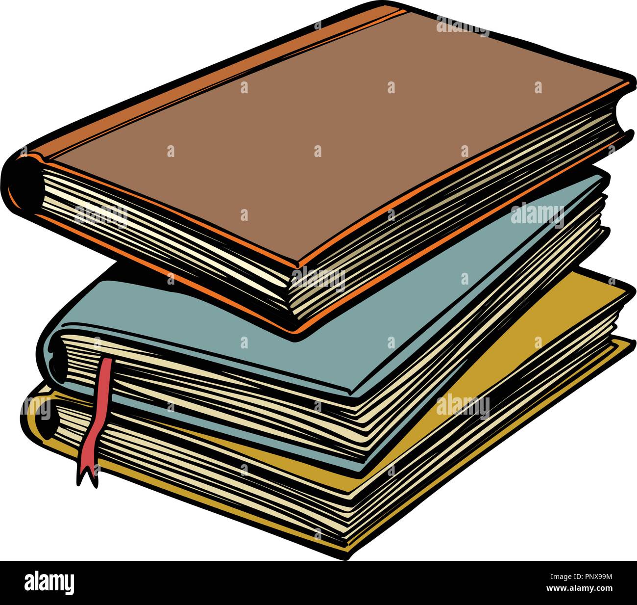 stack of books. Library and reading Stock Vector