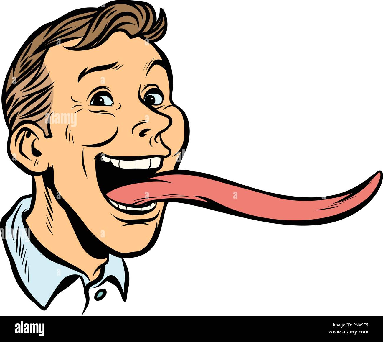 Man with long tongue cartoon hi-res stock photography and images - Alamy