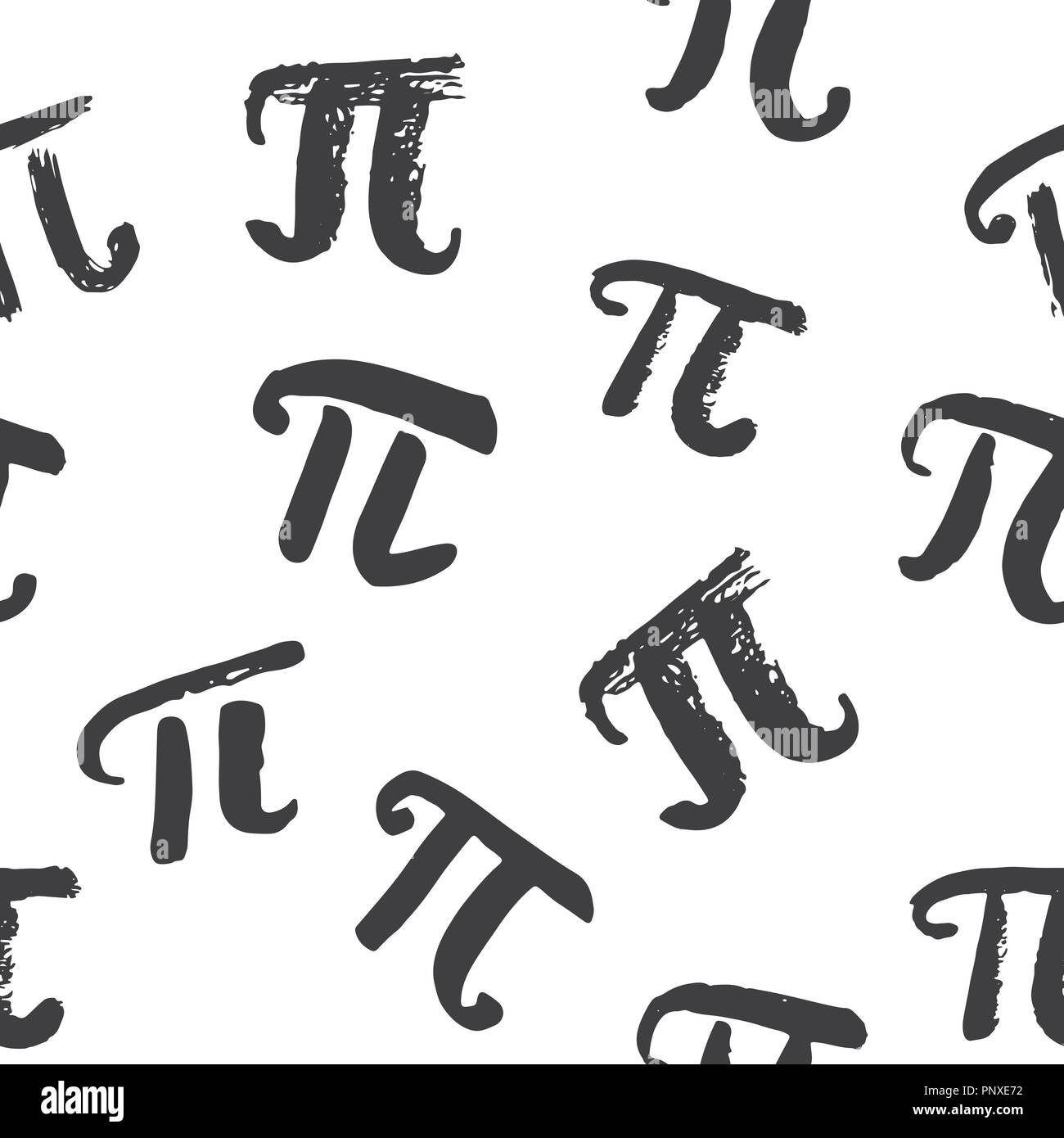 Pi symbol seamless pattern vector illustration. Hand drawn sketched