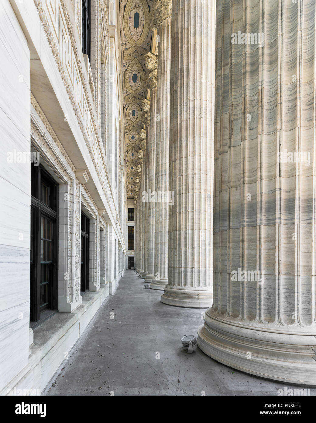 Pillars outside the New York State Education Department building at 89