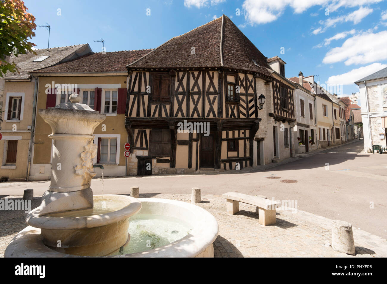 The town centre of Cravant, Yonne department, Burgundy, France, Europe