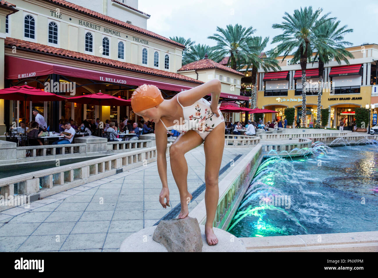 West Palm Beach Florida,The Square formerly CityPlace,shopping shopper shoppers shop shops market markets marketplace buying selling,retail store stor Stock Photo