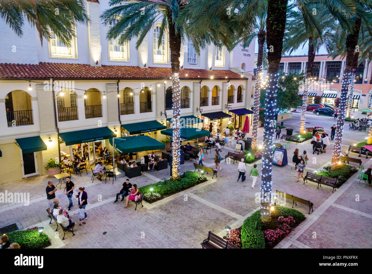 West Palm Beach Florida,The Square formerly CityPlace,shopping shopper shoppers shop shops market markets marketplace buying selling,retail store stores business business Stock Photo