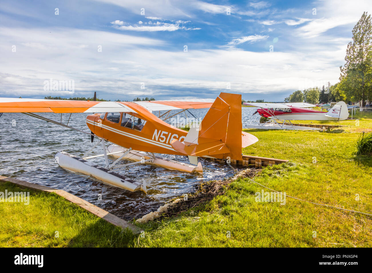 Seaplane or floatplane at Lake Hood Seaplane Base the world's busiest